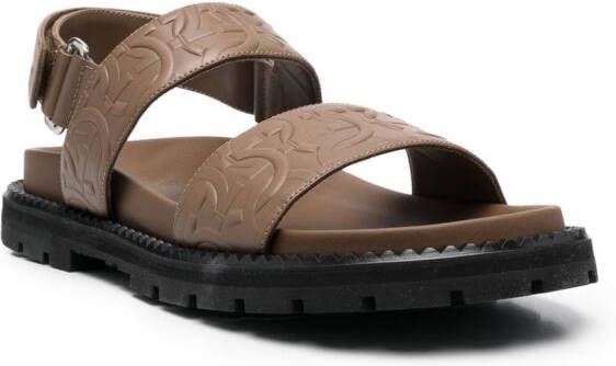 Ferragamo Gancini debossed sandals Brown