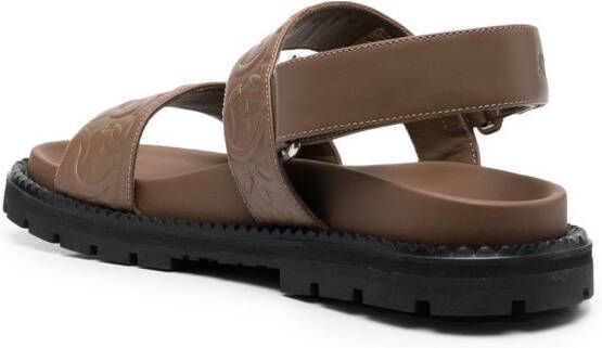 Ferragamo Gancini debossed sandals Brown