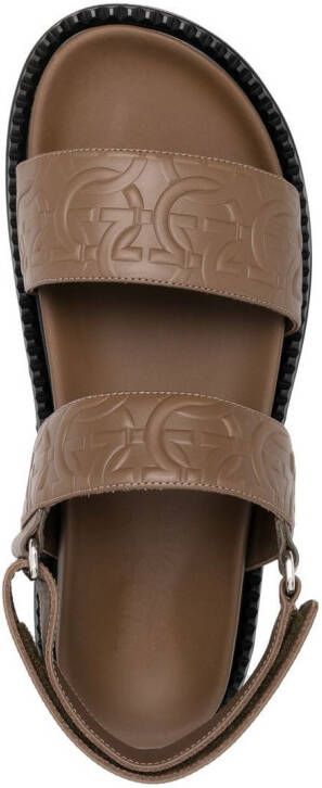 Ferragamo Gancini debossed sandals Brown