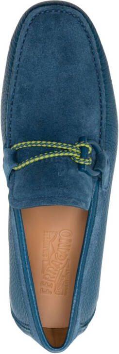 Ferragamo Gancini-detail calf-leather loafers Blue