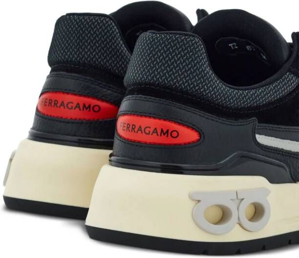 Ferragamo Gancini detail lace-up sneakers Black