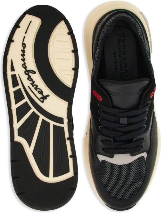 Ferragamo Gancini detail lace-up sneakers Black