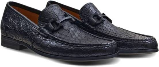 Ferragamo Gancini-detail leather loafers Black
