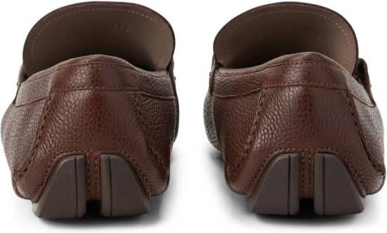 Ferragamo Gancini-embellished leather loafers Brown