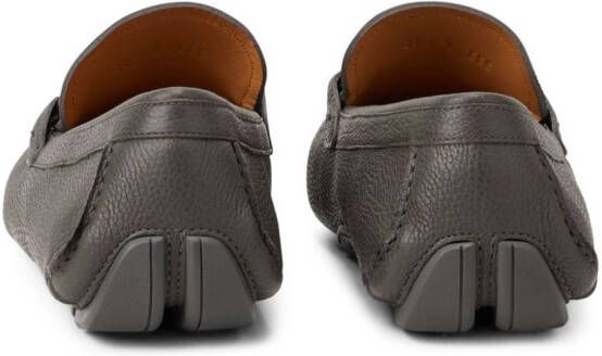 Ferragamo Gancini-embellished leather loafers Grey