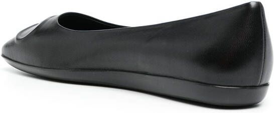 Ferragamo Gancini-embossed ballerina shoes Black