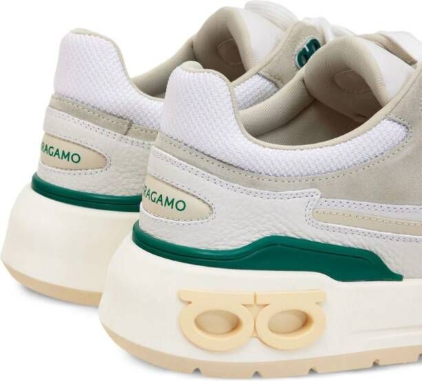 Ferragamo Gancini-eyelet lace-up sneakers White