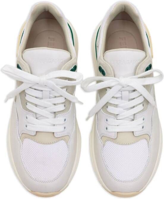 Ferragamo Gancini-eyelet lace-up sneakers White