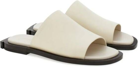Ferragamo Gancini-heel leather mules White