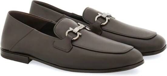 Ferragamo Gancini horsebit-embellished leather loafers Brown