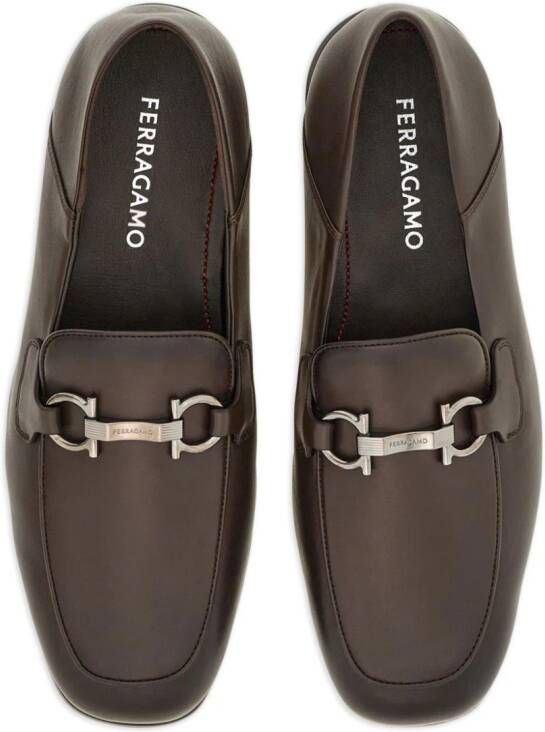 Ferragamo Gancini horsebit-embellished leather loafers Brown