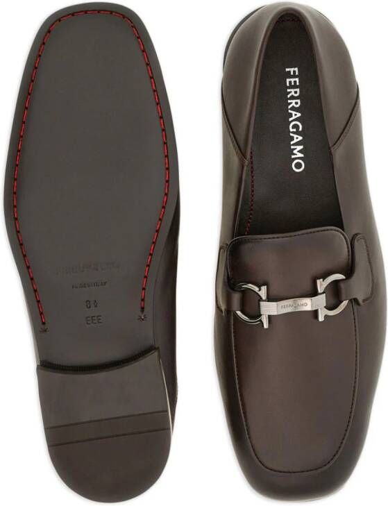 Ferragamo Gancini horsebit-embellished leather loafers Brown
