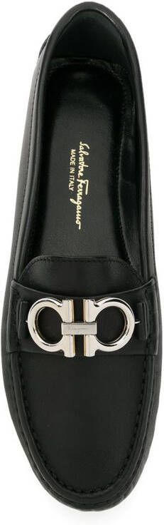 Ferragamo Gancini-horsebit leather loafers Black