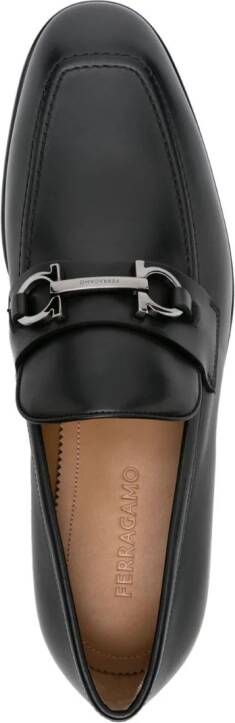 Ferragamo Gancini Horsebit leather loafers Black