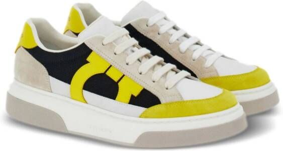 Ferragamo Gancini-insert leather sneakers Yellow