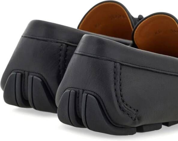 Ferragamo Gancini-jacquard leather loafers Black