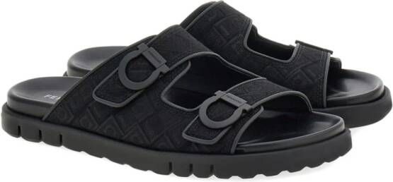 Ferragamo Gancini-jacquard sandals Black