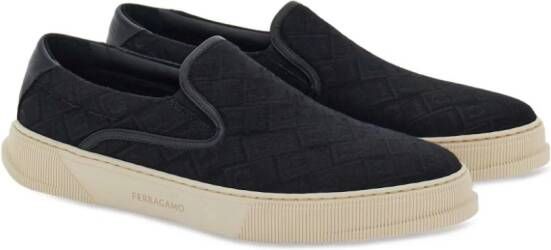Ferragamo Gancini-jacquard sneakers Black