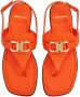 Ferragamo Gancini leather flat sandals Orange - Thumbnail 4