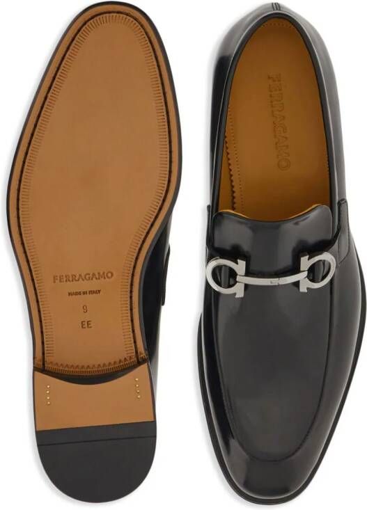 Ferragamo Gancini leather loafers Black