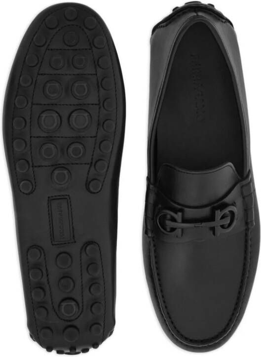 Ferragamo Gancini leather loafers Black
