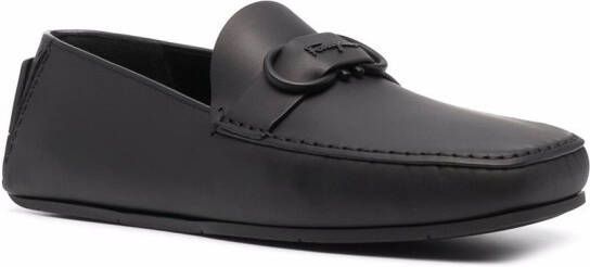 Ferragamo Gancini leather loafers Black