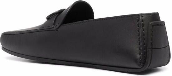 Ferragamo Gancini leather loafers Black