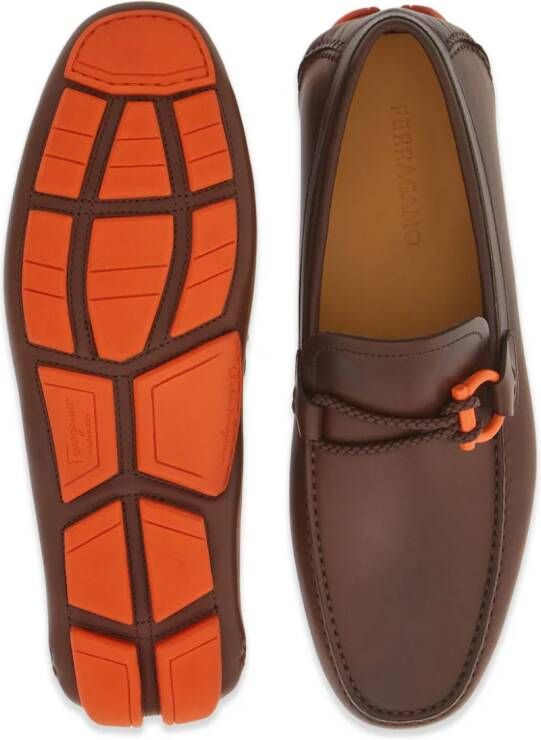 Ferragamo Gancini leather loafers Brown