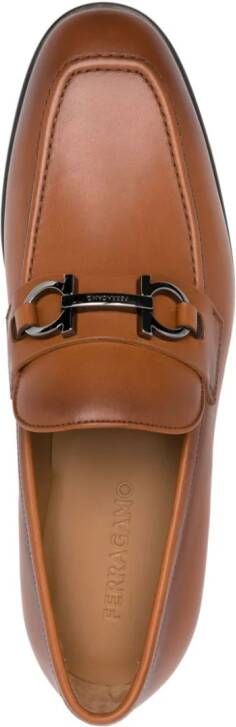 Ferragamo Gancini leather loafers Brown