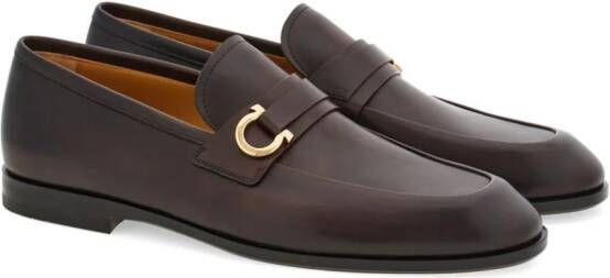 Ferragamo Gancini leather loafers Brown