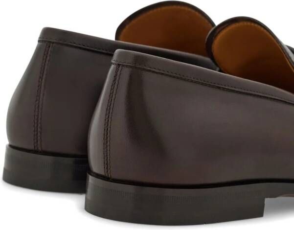 Ferragamo Gancini leather loafers Brown