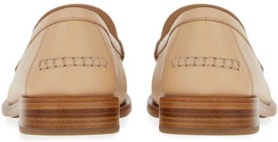 Ferragamo Gancini leather loafers Neutrals