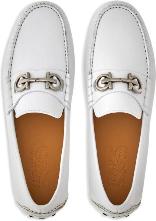 Ferragamo Gancini leather loafers White