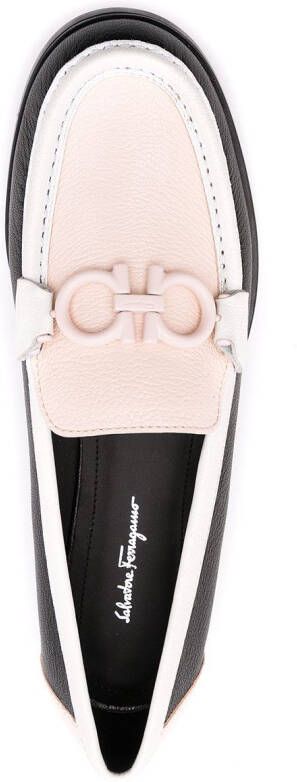 Ferragamo Gancini leather moccasin loafers Black