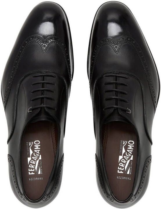 Ferragamo Gancini leather Oxford shoes Black