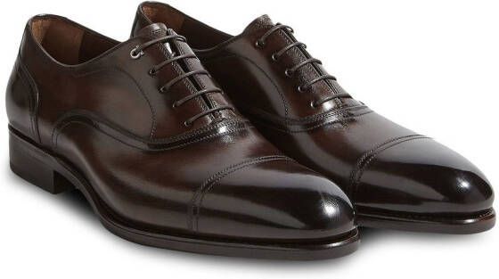Ferragamo Gancini leather Oxford shoes Brown