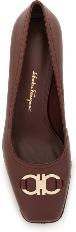 Ferragamo Gancini leather pumps Red