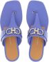 Ferragamo Gancini leather flat sandals Blue - Thumbnail 4