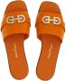 Ferragamo Gancini leather slide sandals Orange - Thumbnail 4