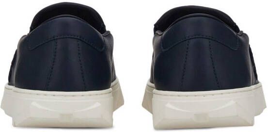 Ferragamo Gancini leather slip-on sneakers Blue