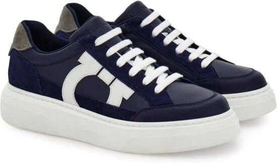 Ferragamo Gancini leather sneakers Blue