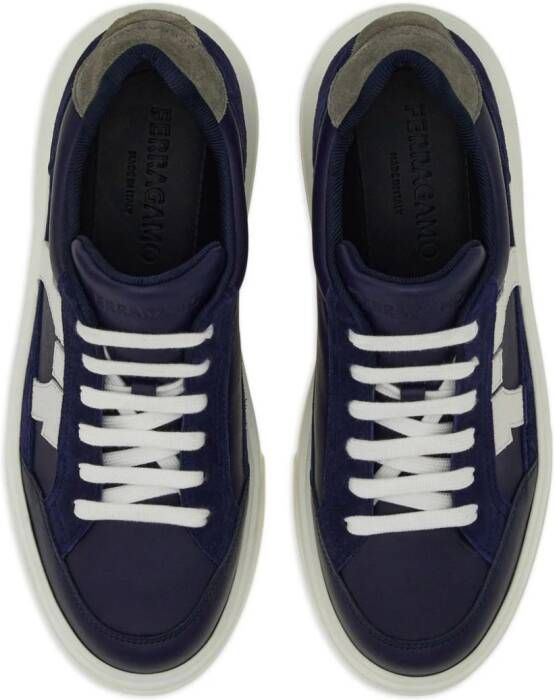 Ferragamo Gancini leather sneakers Blue