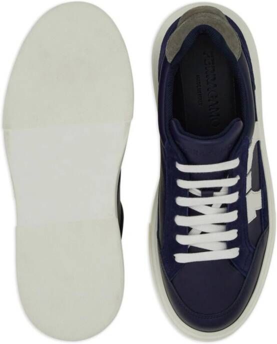 Ferragamo Gancini leather sneakers Blue