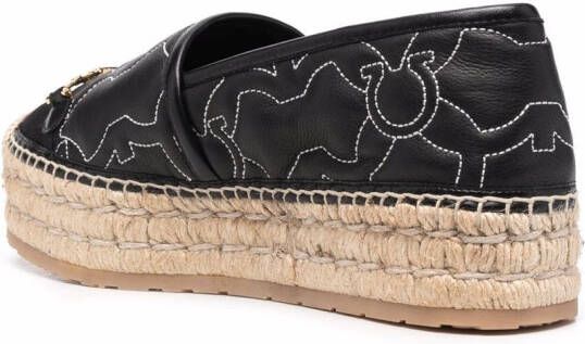 Ferragamo Gancini logo-embroidered espadrilles Black