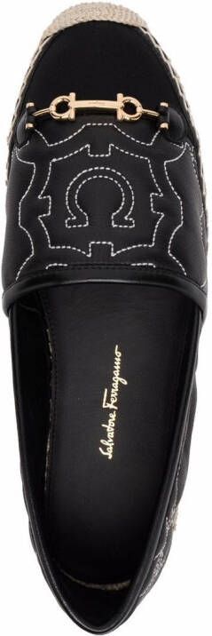 Ferragamo Gancini logo-embroidered espadrilles Black