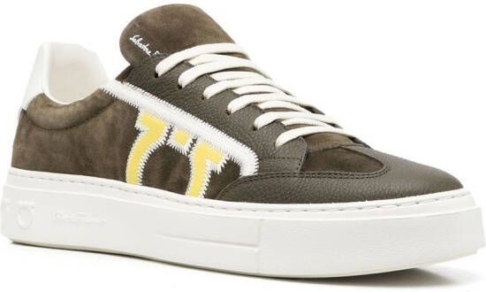 Ferragamo Gancini-logo low-top sneakers Green