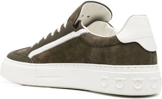 Ferragamo Gancini-logo low-top sneakers Green