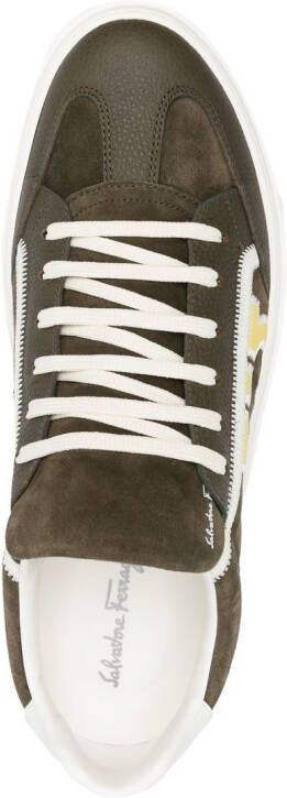 Ferragamo Gancini-logo low-top sneakers Green