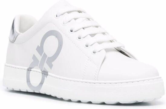 Ferragamo Gancini logo-print low-top sneakers White
