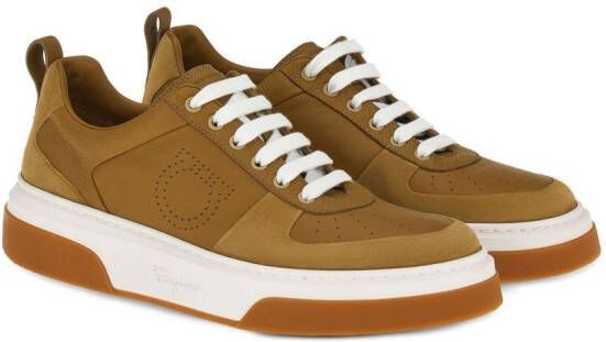 Ferragamo Gancini low-top leather sneakers Neutrals